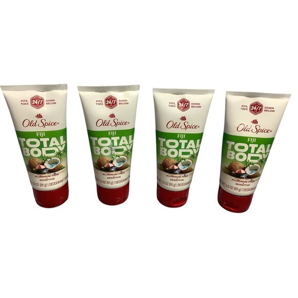4 Old Spice Fiji Total Body Deodorant Cream  Aluminum-Free  3 Oz Tubes - Picture 3 of 3